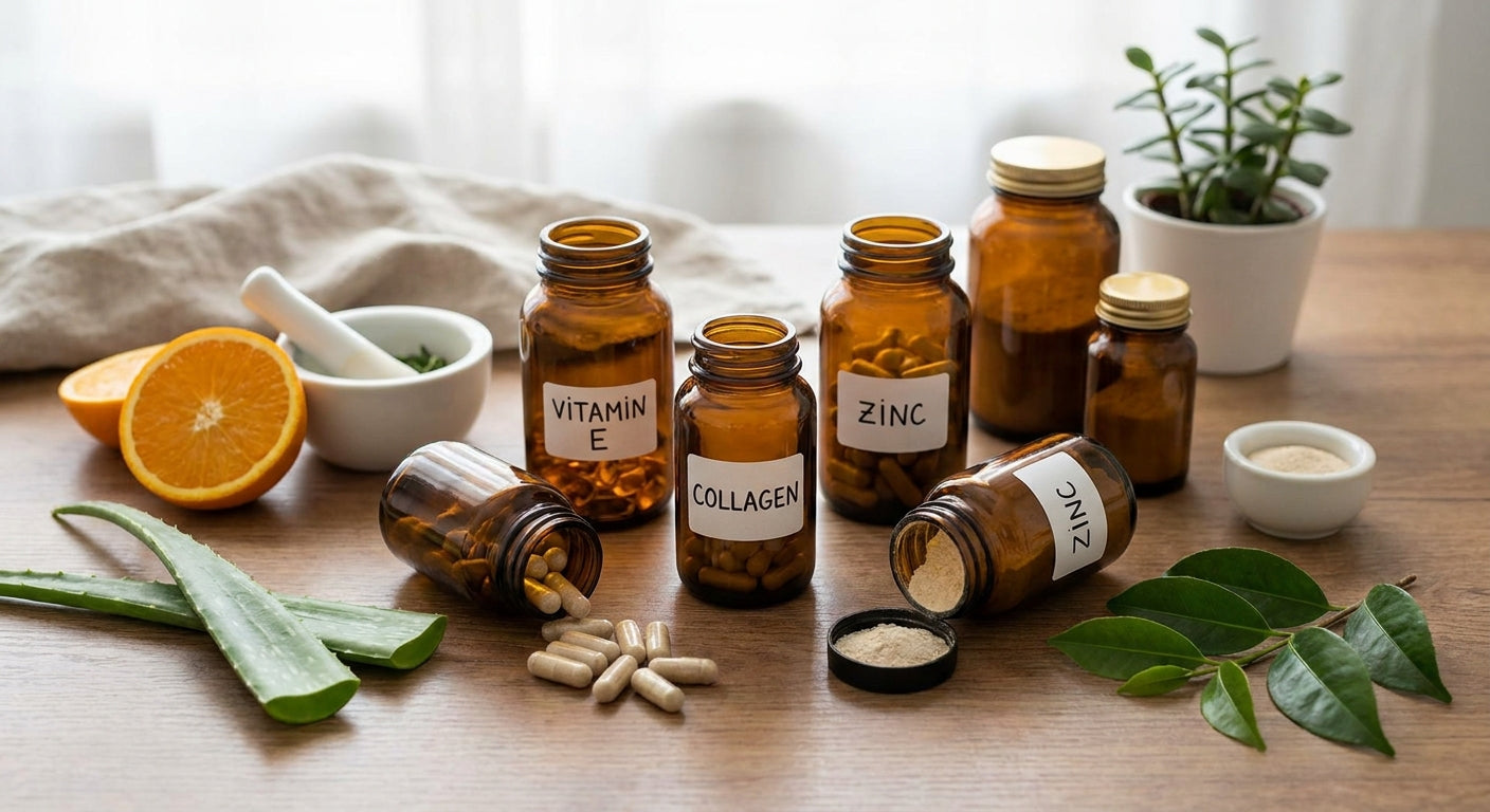 Supplements to support scar healing and skin repair