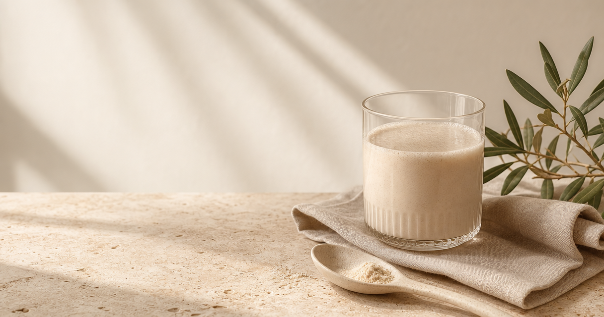 Collagen drink ritual for the SRX article on reviewing a collagen-only routine