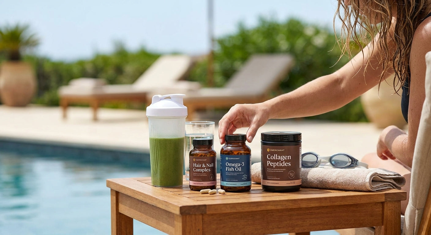 Supplements for skin and hair after regular pool swimming