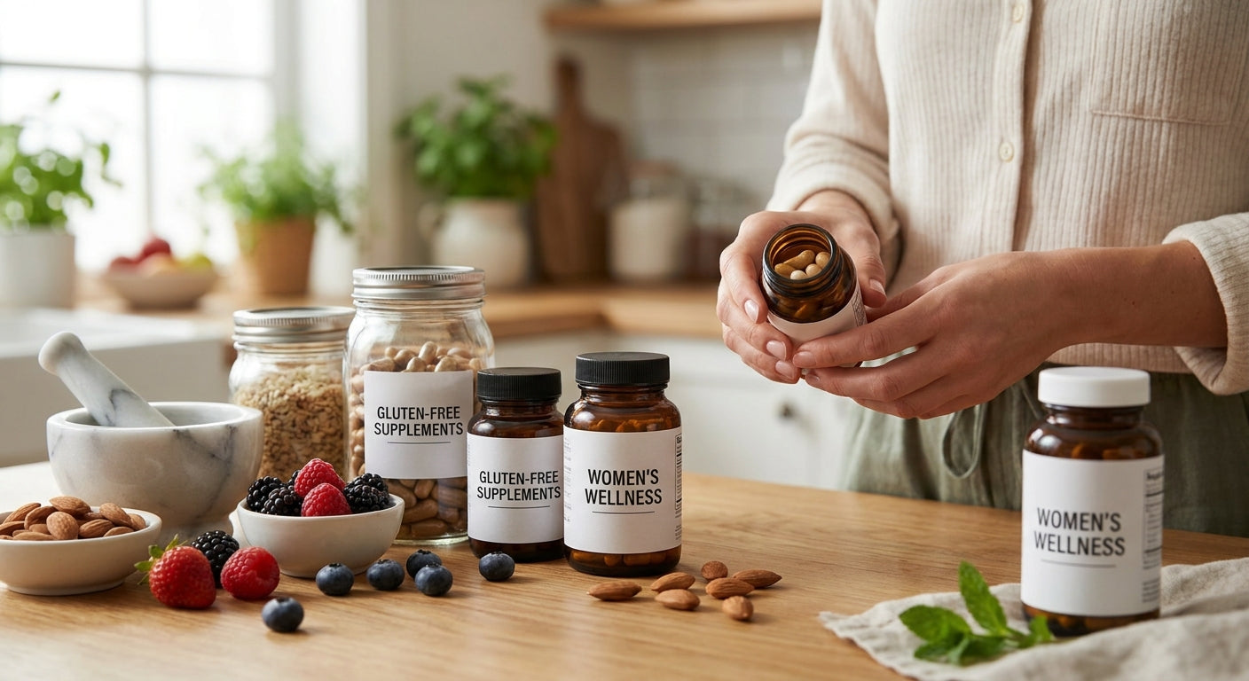 Gluten-free supplement options for women's wellness