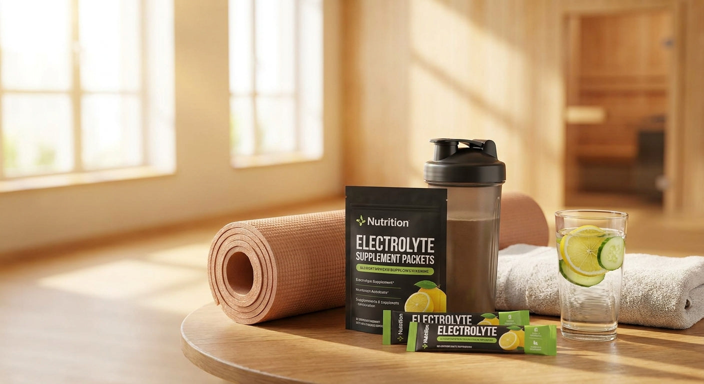 Electrolyte supplements for hot yoga and sauna sessions