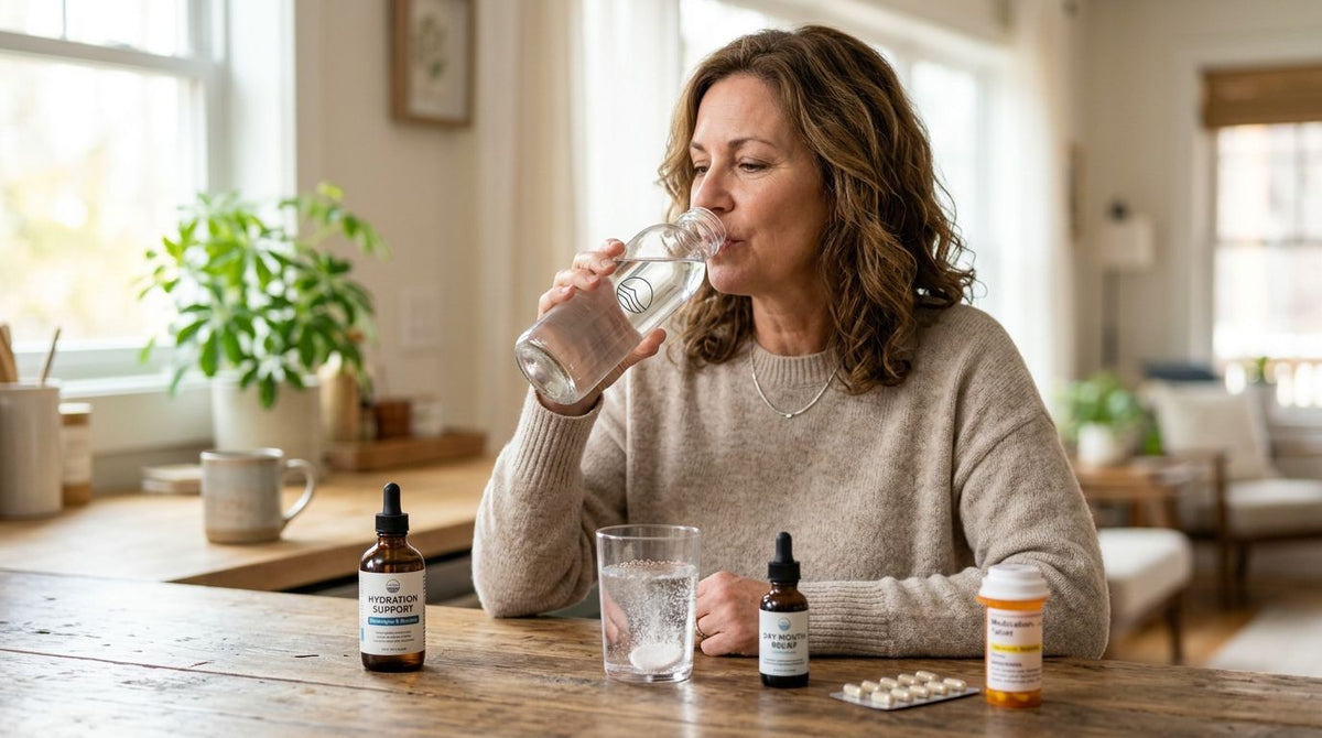 Hydration supplements for dry mouth caused by medication