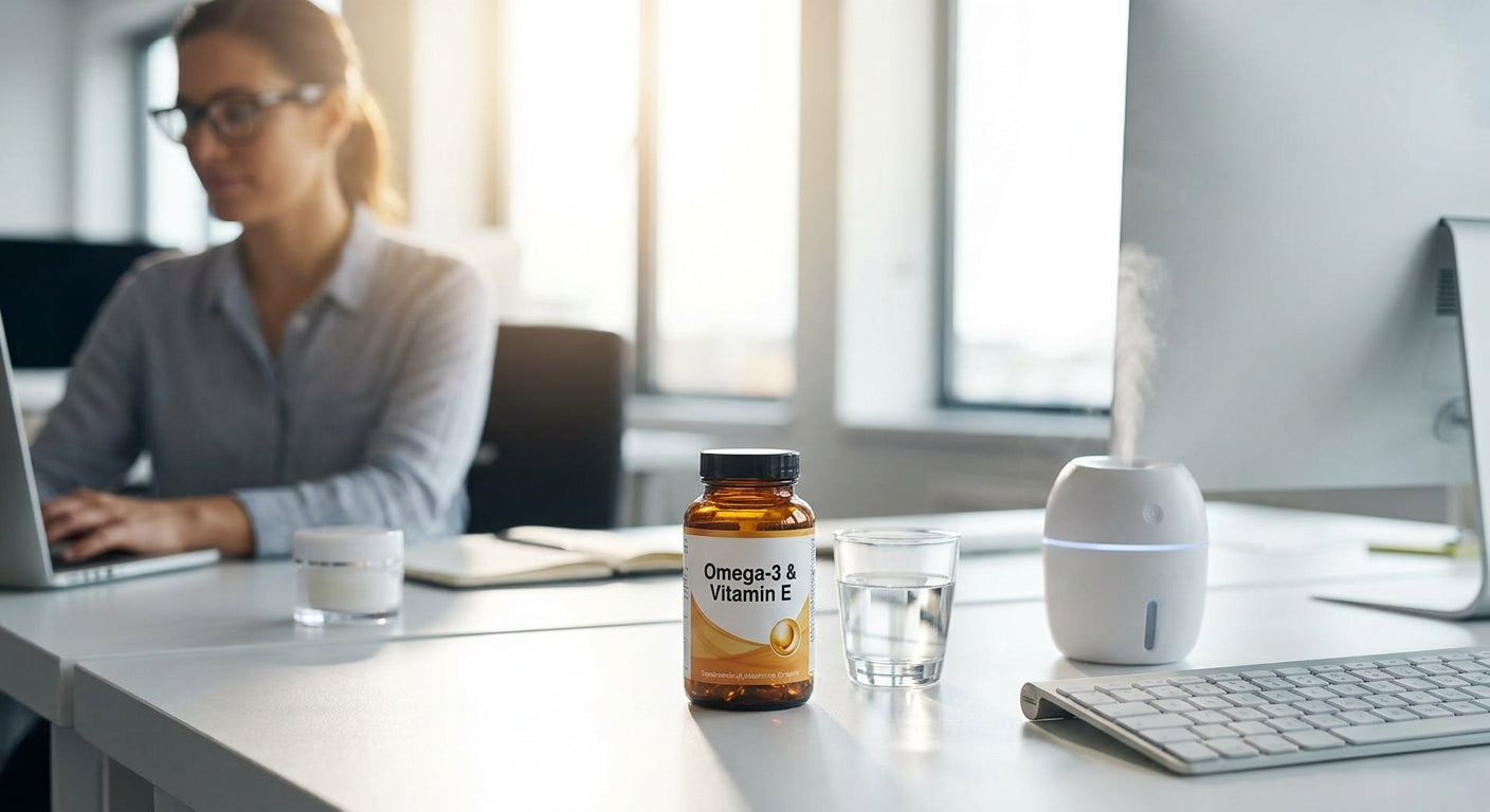 Supplements for dry eyes and skin in air-conditioned offices