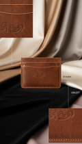 Aged Cognac Leather Card Holder